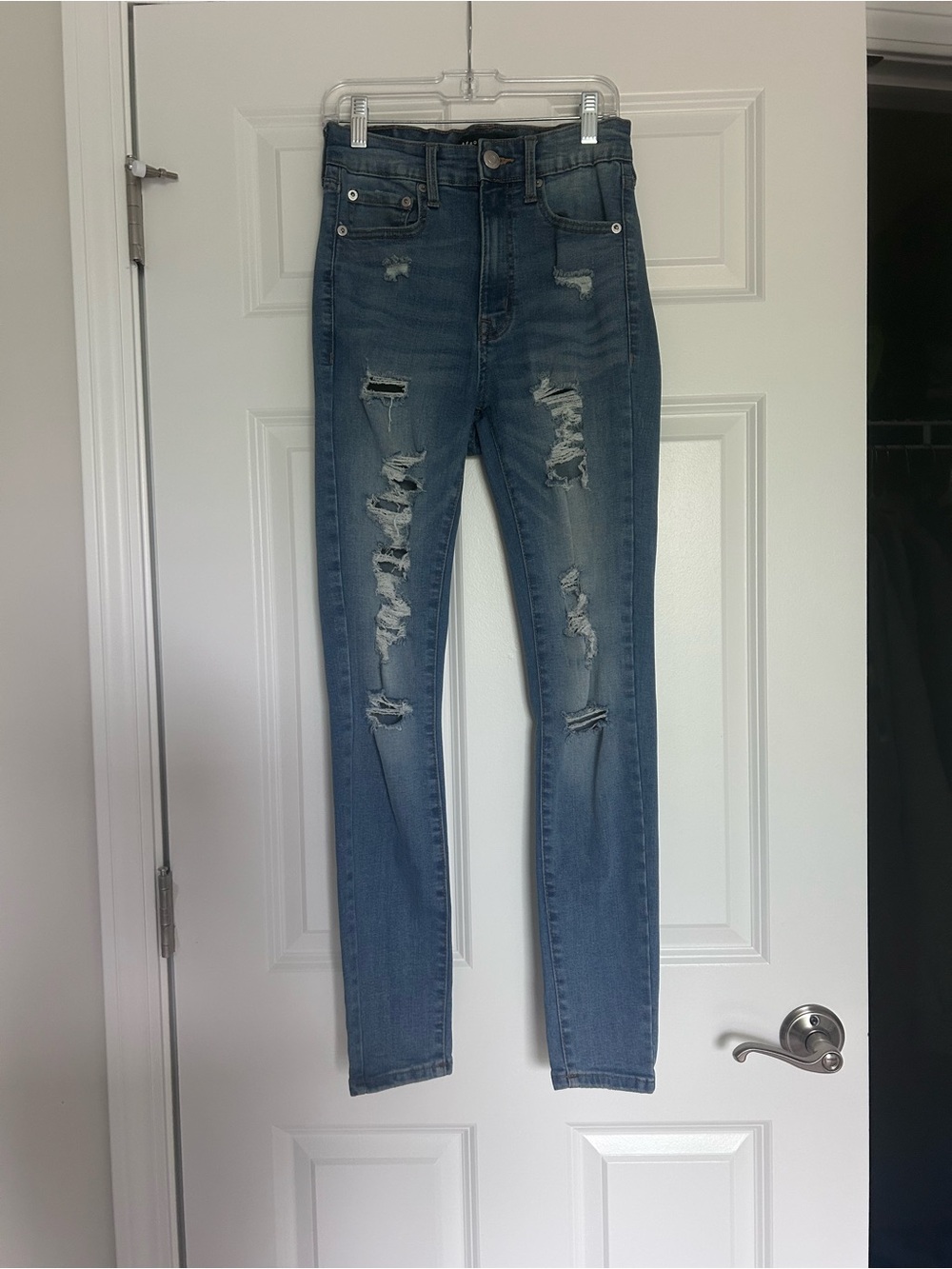 Aeropostale Ripped Skinny Jeans - Blue